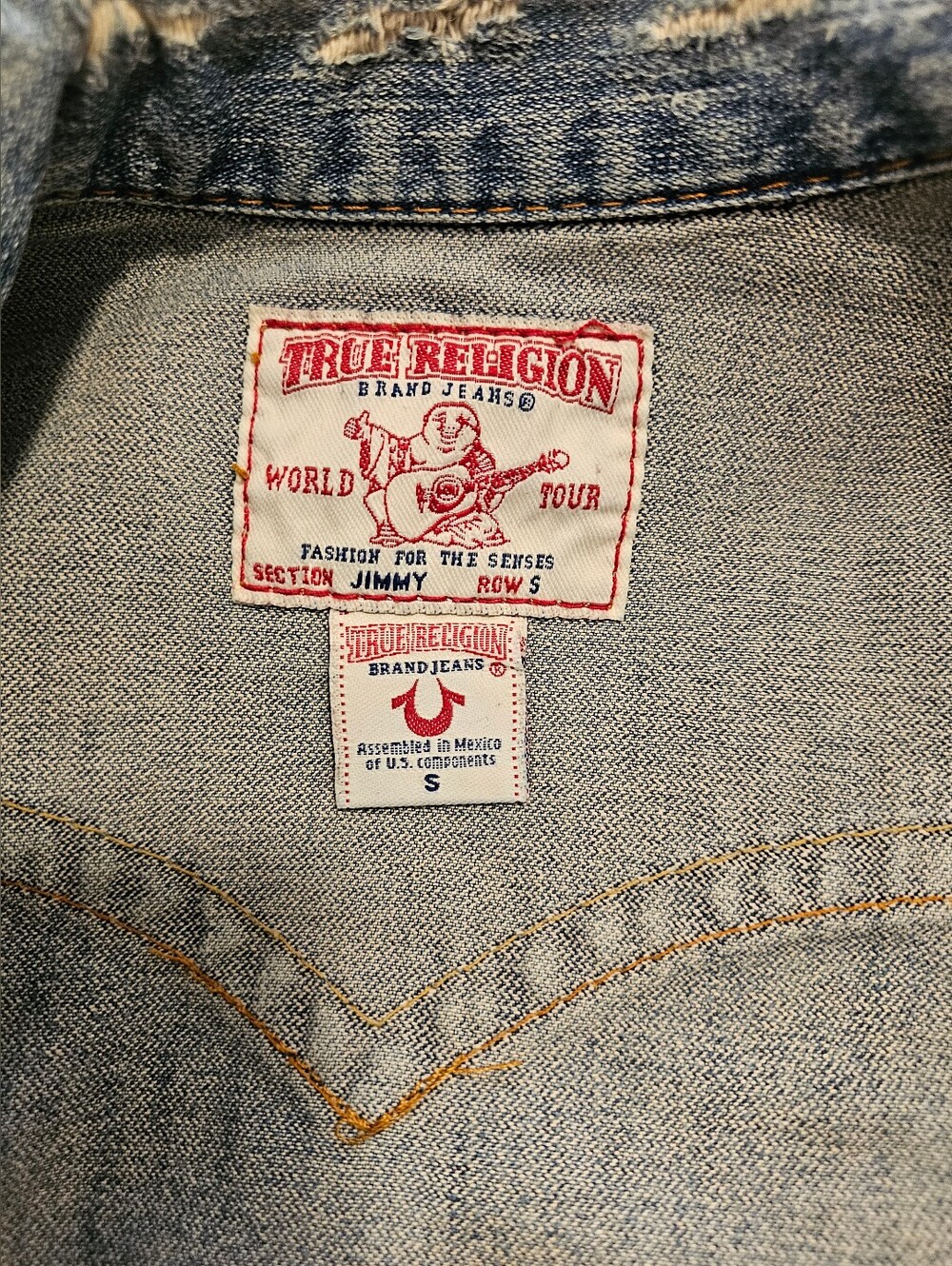 π RARE TRUE RELIGION "SUN BACK" ASHBURY DENIM JACKET πβοΈVintage Y2K β’ Size S - Picture 10 of 10